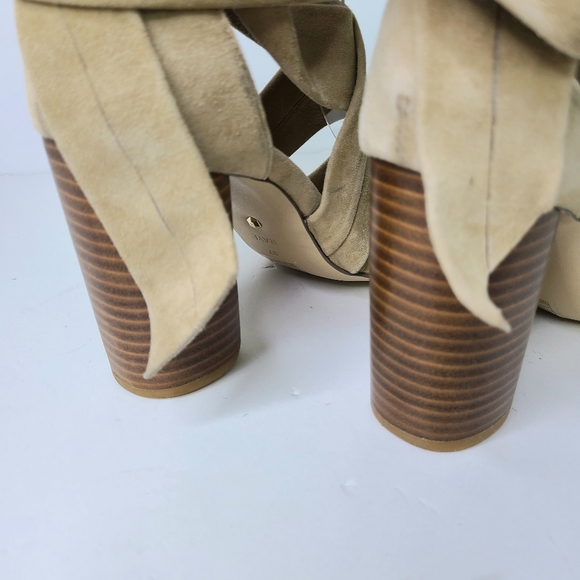 RAYE x Revolve Mia Tan Beige Genuine Suede Wrap Sandals - Picture 7 of 13